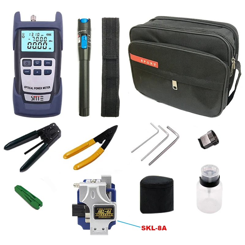 Набор оптоволоконных инструментов FTTH 12 шт./компл. FC-6S SKL-8A SKL-6C CT-30 Cleaver -70 ~ + 3 дБм