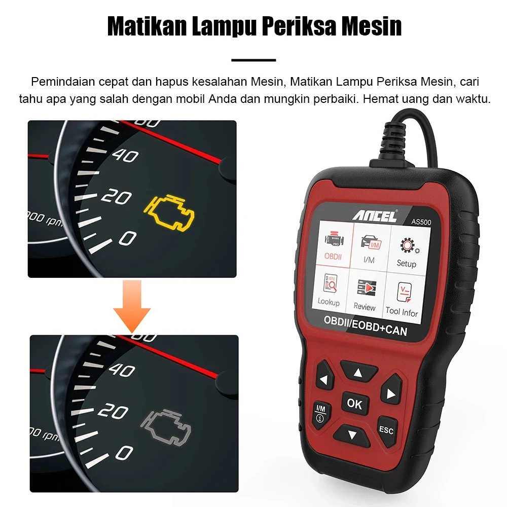 ANCEL AS500 EOBD Автомобильный сканер OBD 2 считыватель кодов диагностический инструмент