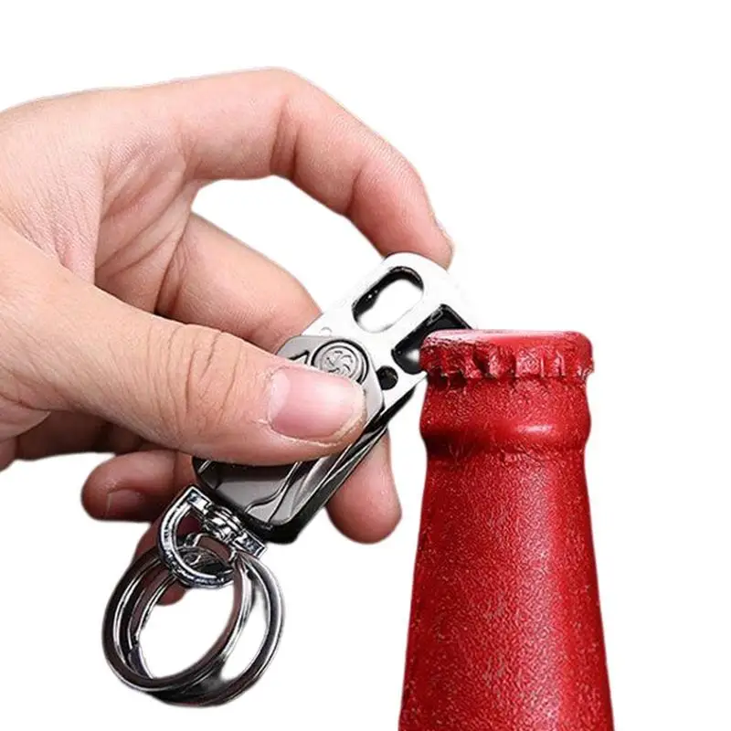

Брелок для ключей для мужчин, качественный брелок с открывалкой для бутылок, 3 в 1, Портативный прочный подвесной автомобиль для пивных бутылок