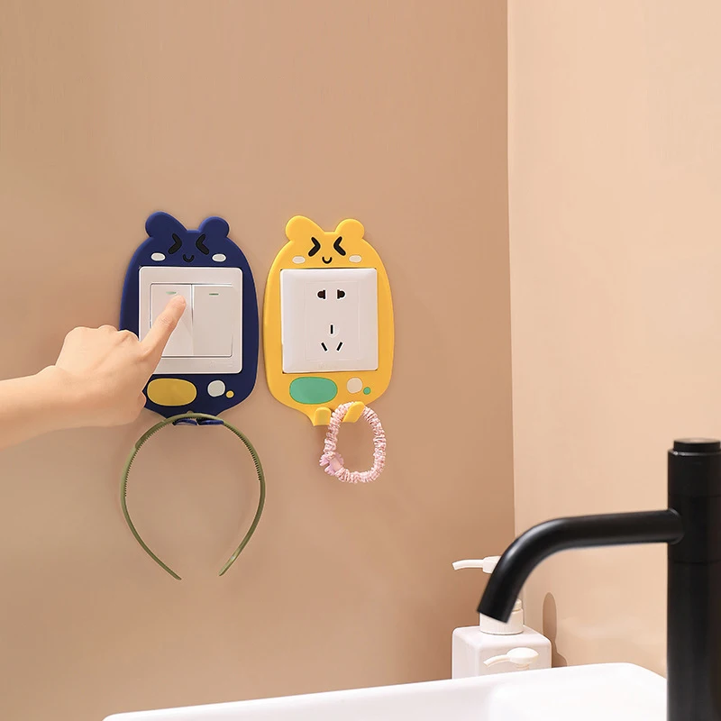 

Cartoon Pattern Switch Cover with Bendable Plug Hook Multipurpose Luminous Switch Stickers Home Bedroom Wall Decoration Supplies