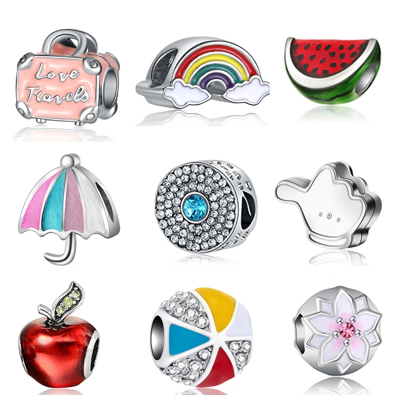 

Cute Starfish Rainbow Flower Charms Beads Fit Original Brand Charms Bracelet for Women Fashion Jewelry Making Accessories