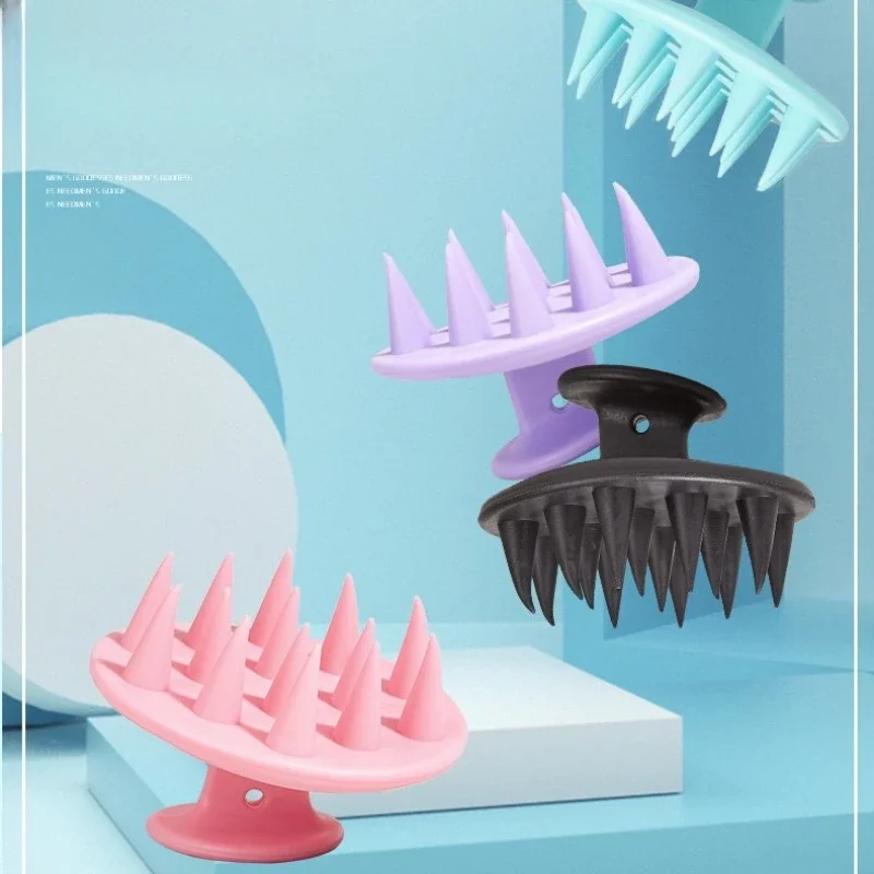 Силиконовая щетка для массажа кожи головы длинные и жесткие шипы длинных