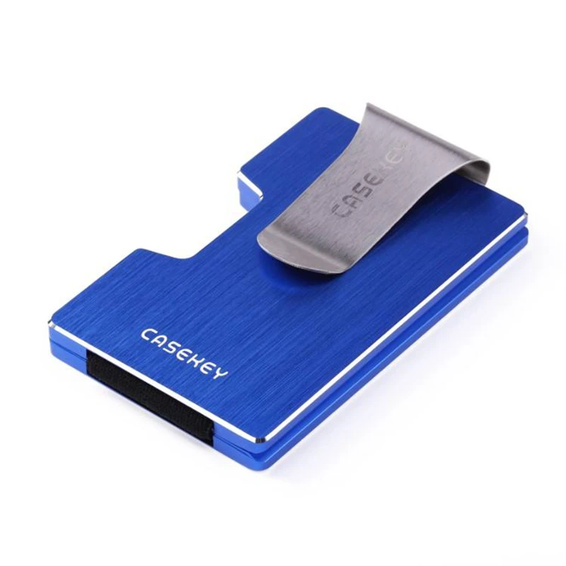 Porta Carte Credito Uomo Business Credit Card Holder Male Blue Metal Wallet Pasjeshouder Purse for Men Minimalist Rfid Luxury