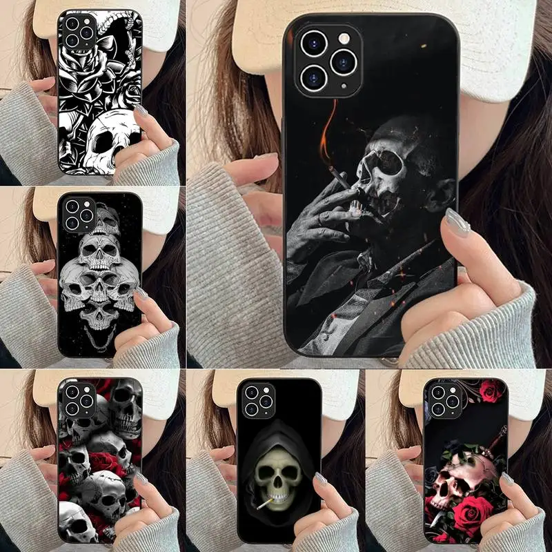 

Horror Skull Phone Case For Iphone 7 8 Plus X Xr Xs 11 12 13 Se2020 Mini Mobile Iphones 14 Pro Max Case