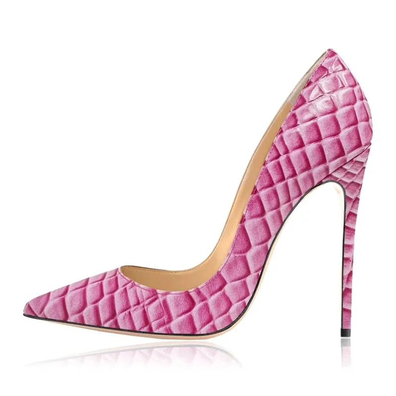 

Туфли-лодочки на шпильке 12 см, 10 см, 8 см, Нескользящие, с острым носком