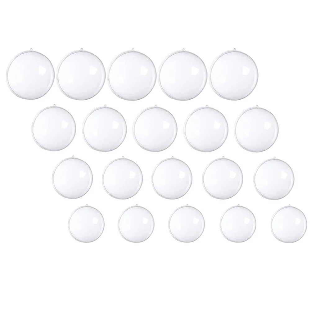 

40pcs Clear Fillable Plastic Ball Christmas Transparent Hanging Ball Ornament for Shopping Mall