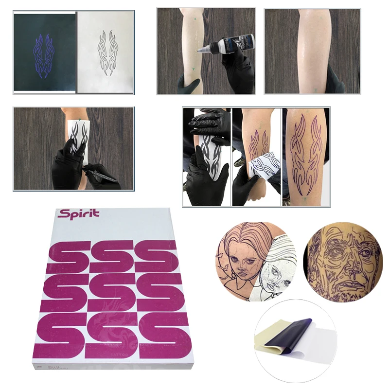 

10 Pieces A4 Paper Size Tattoo Transfer Paper Professional Tattoo Template Copier, Carbon Hot Paper Tattoo Ink Accessories