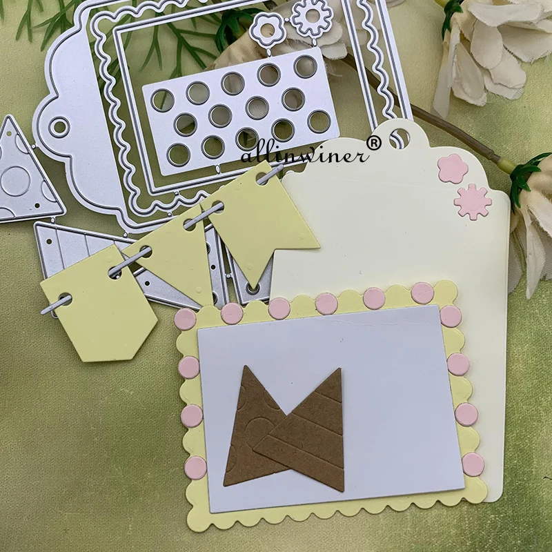 

New Flag tag decoration Metal Cutting Dies for DIY Scrapbooking Album Paper Cards Decorative Crafts Embossing Die Cuts