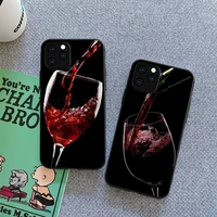 wine glass phone case for iphone 12 11 13 7 8 6 s plus x xs xr pro max mini shell