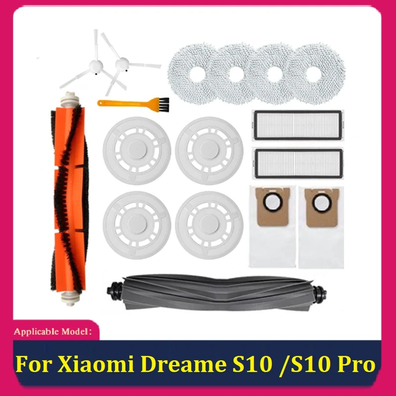 

Ground Robot Main Side Brush Filter Mop Cloth Bracket Dust Bag Spare Parts Accessories Kit For Xiaomi Dreame S10 / S10 Pro