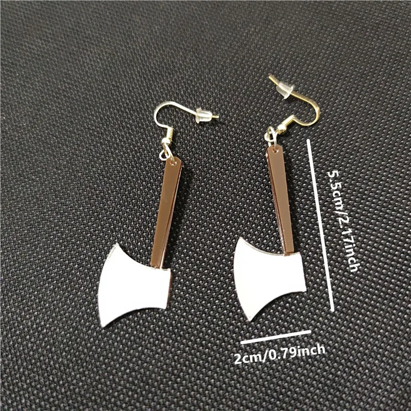 KUGUYS крутые висячие серьги с топором для женщин золотистого серебристого цвета