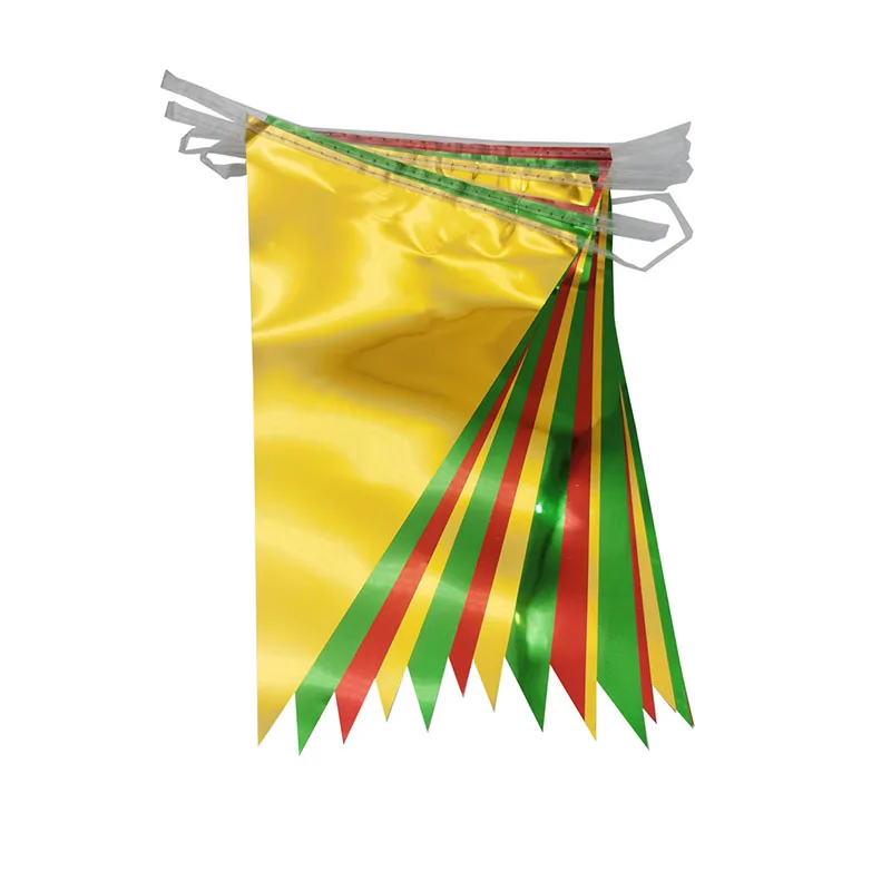 Зеркальное украшение для рождественской вечеринки красочный новогодний флаг