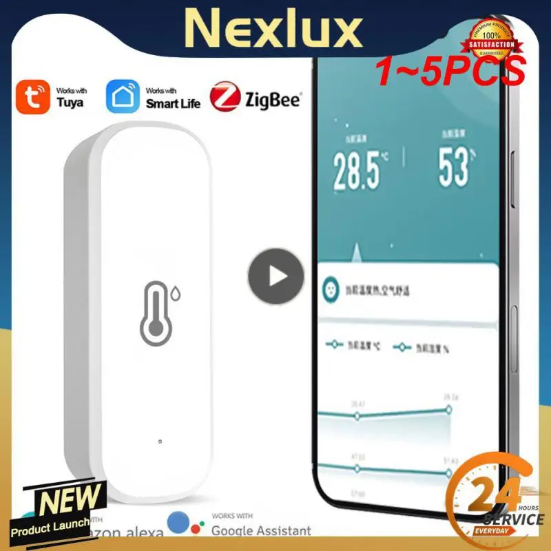 

Датчик температуры и влажности Tuya Zigbee, электронный датчик температуры и влажности с Wi-Fi, для умного дома, 1-5 шт.