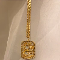 necklace for women men chain on the neck auspiciou lucky dragon pendant gold color jewelry choker stainless steel aesthetic gift