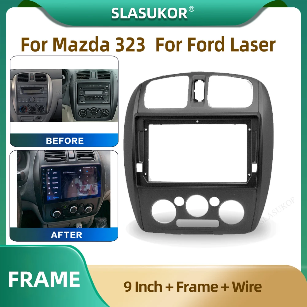 

9 Inch Car Radio Fascia For Mazda 323 2000-2003 Fascia Car Radio Panel Wire Sleeve Frame Dashboard Original Car Kit Wire