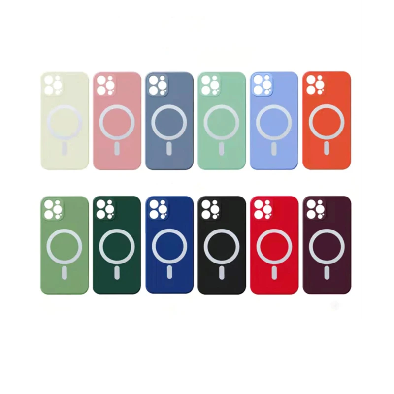 

For IPhone 13 12 11 Liquid Silicone Magsafes Magnetic Wireless Charging Mobile Phone Protective Shell Case
