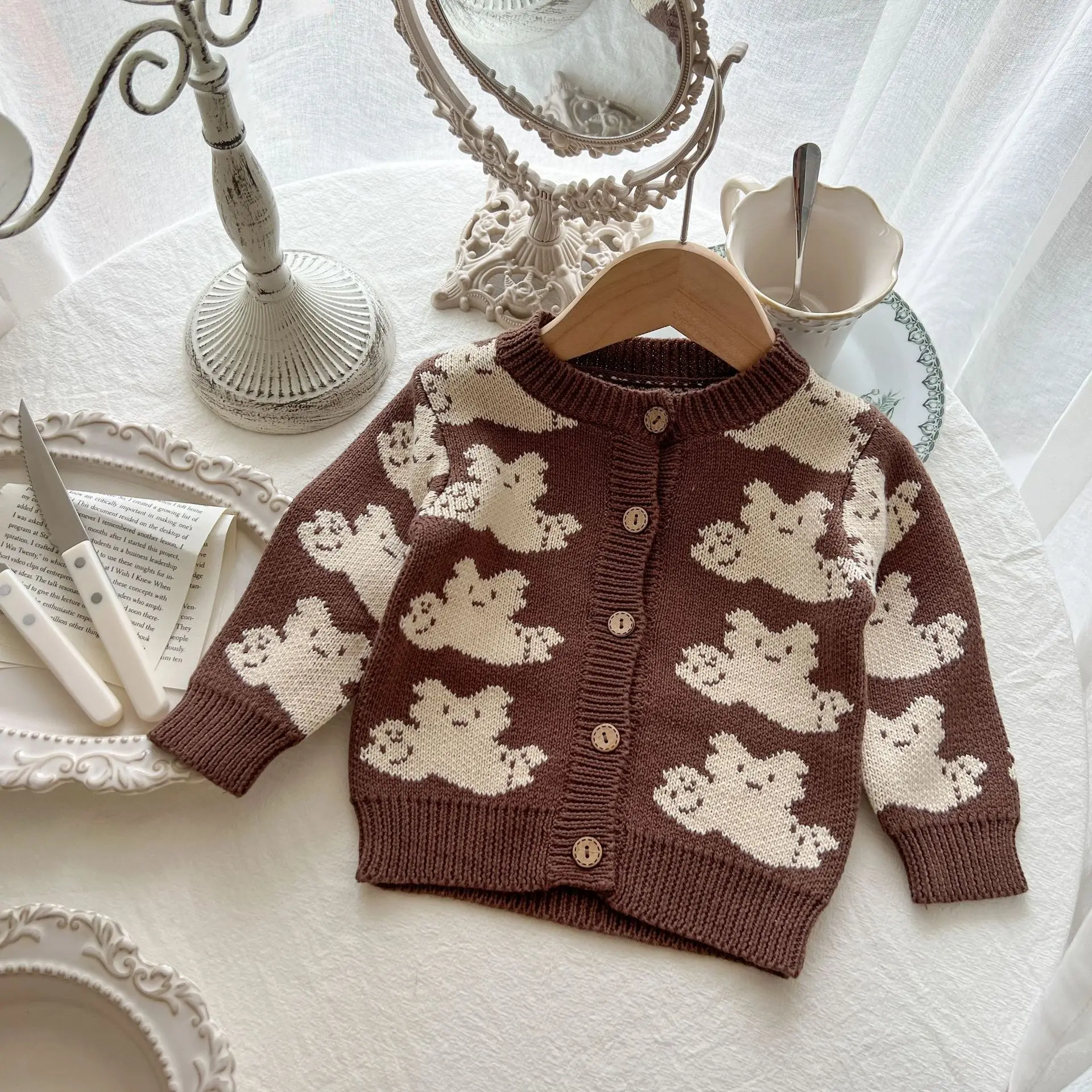 

Unisex Baby Girls Boys Warmth Long Sleeved Sweater Coat Single-Breasted Toddler Outfit Tops 100% Organic Cotton Baby Coat