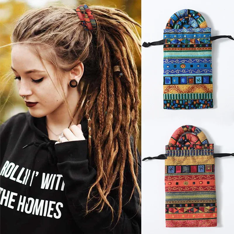 

Flexible Hair Band Ethnic Style Wire Rope Set With High Ponytail Spiral Locks Colored Dreadlocks