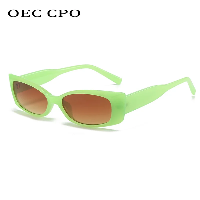 

OEC CPO Vintage Rectangle Sunglasses Women Small Frame Gradient Sun Glasses Fashion Multicolor Female Shades Eyeglasses UV400