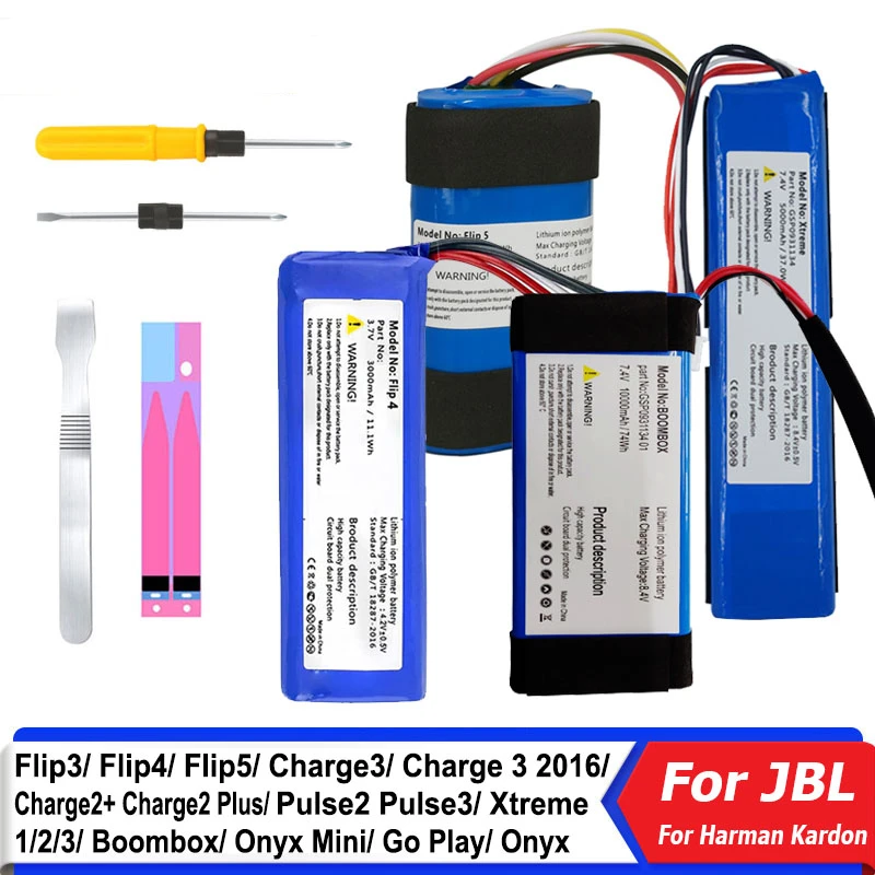 Battery for JBL Charge Flip Pulse Xtreme Boombox 1 2 3 4 5 for Harman Kardon Go Play Onyx Mini Speaker Bateria