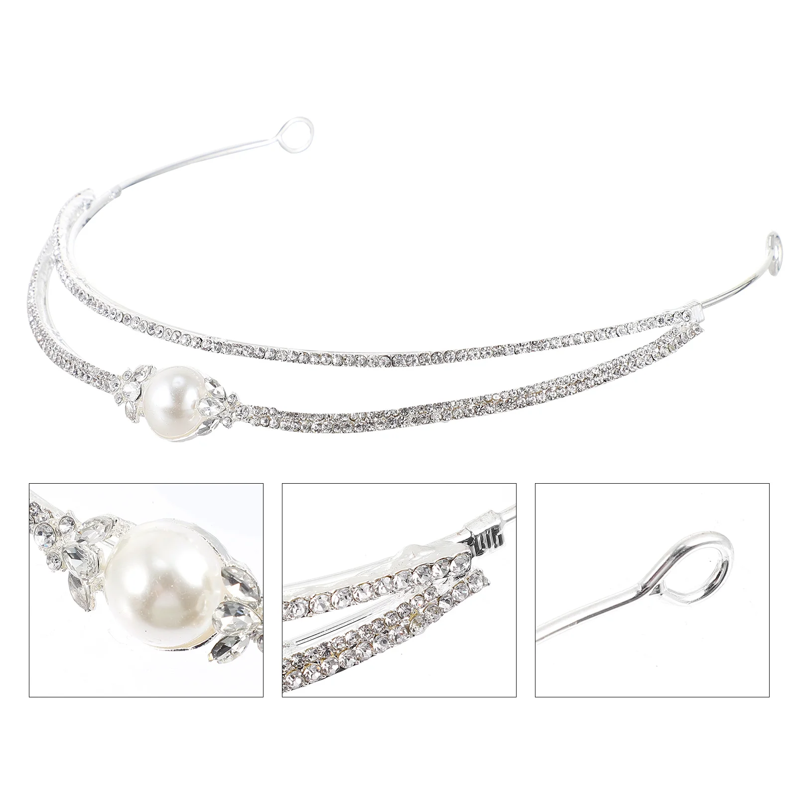 

1 шт. Стразы повязка на голову Жемчужная Повязка для волос шикарный креативный двухслойный головной убор