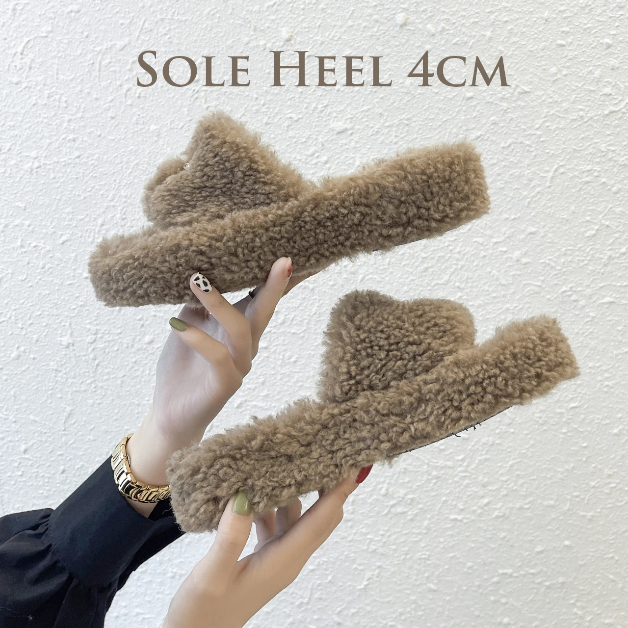 

Модные роскошные Тапочки из искусственного меха со стразами, женская меховая обувь, оптовая продажа, зимняя теплая Повседневная Домашняя х...