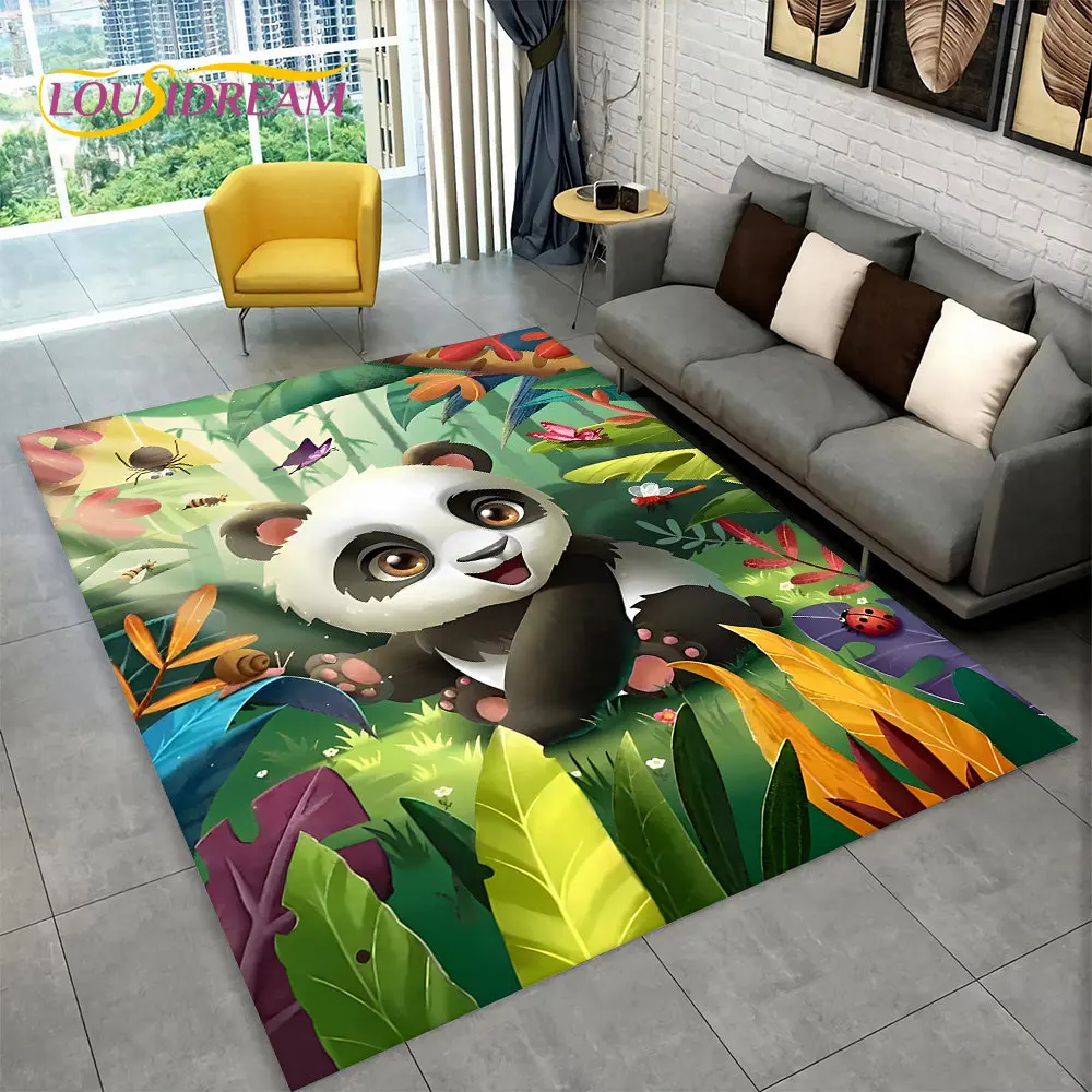 

Panda Cartoon Animal Area Rug,Carpet Rug for Home Living Room Children's Bedroom Sofa Doormat Decor,Kitchen Non-slip Floor Mat
