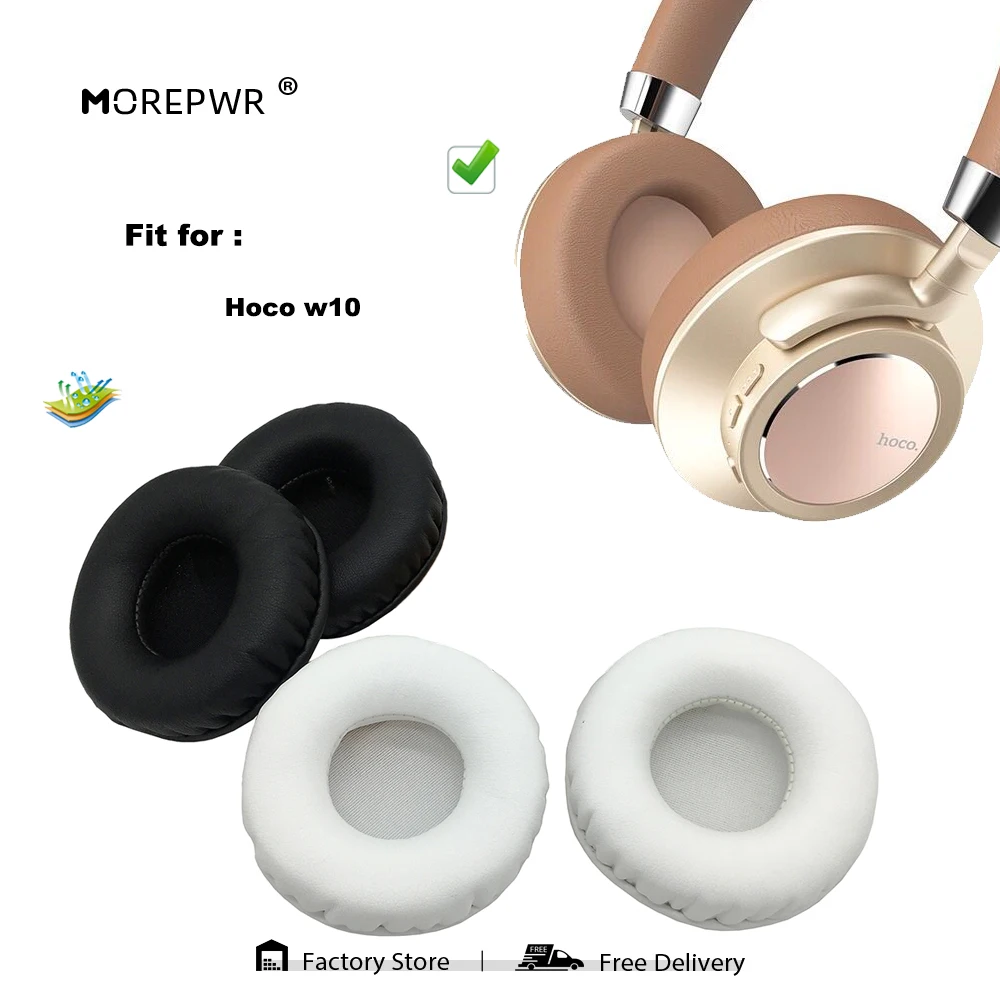 

Morepwr New Upgrade Replacement Ear Pads for Hoco w10 Headset Parts Leather Cushion Velvet Earmuff Sleeve Cover