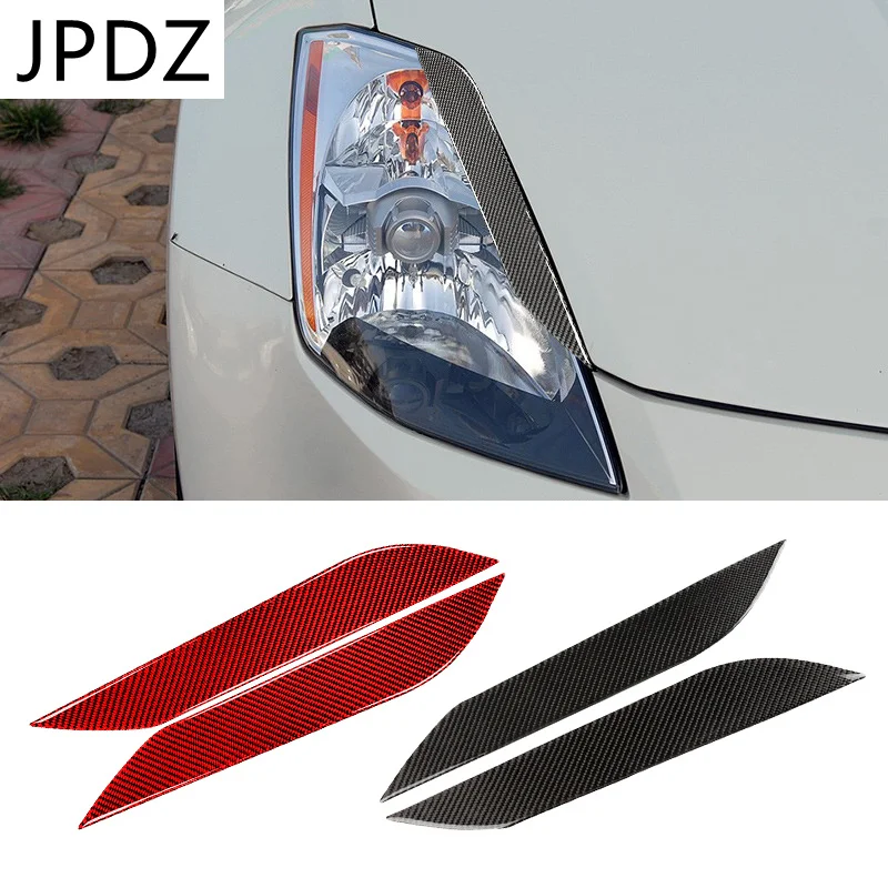 

For Nissan 350Z 2006 2007 2008 2009 Carbon Fiber Stickers Headlight Eyebrow Strips Cover Trim Modification Car Accessories