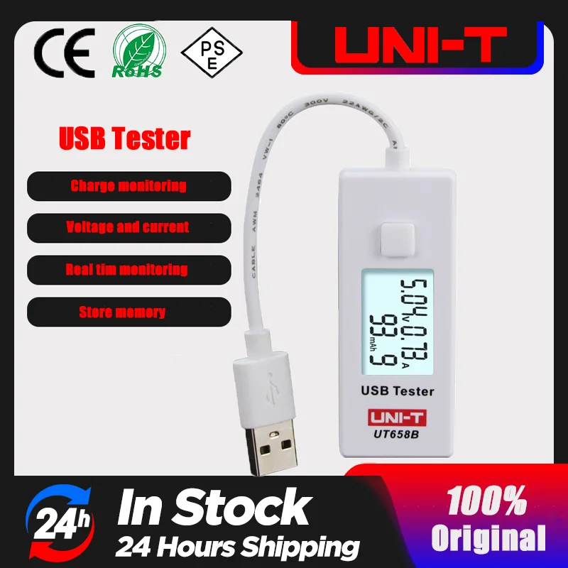 

UNI-T USB Tester UT658 Digital Voltmeter Ammeter Voltage Current Amperemeter Capacity Meter Doctor For Mobilephone Tablet Power