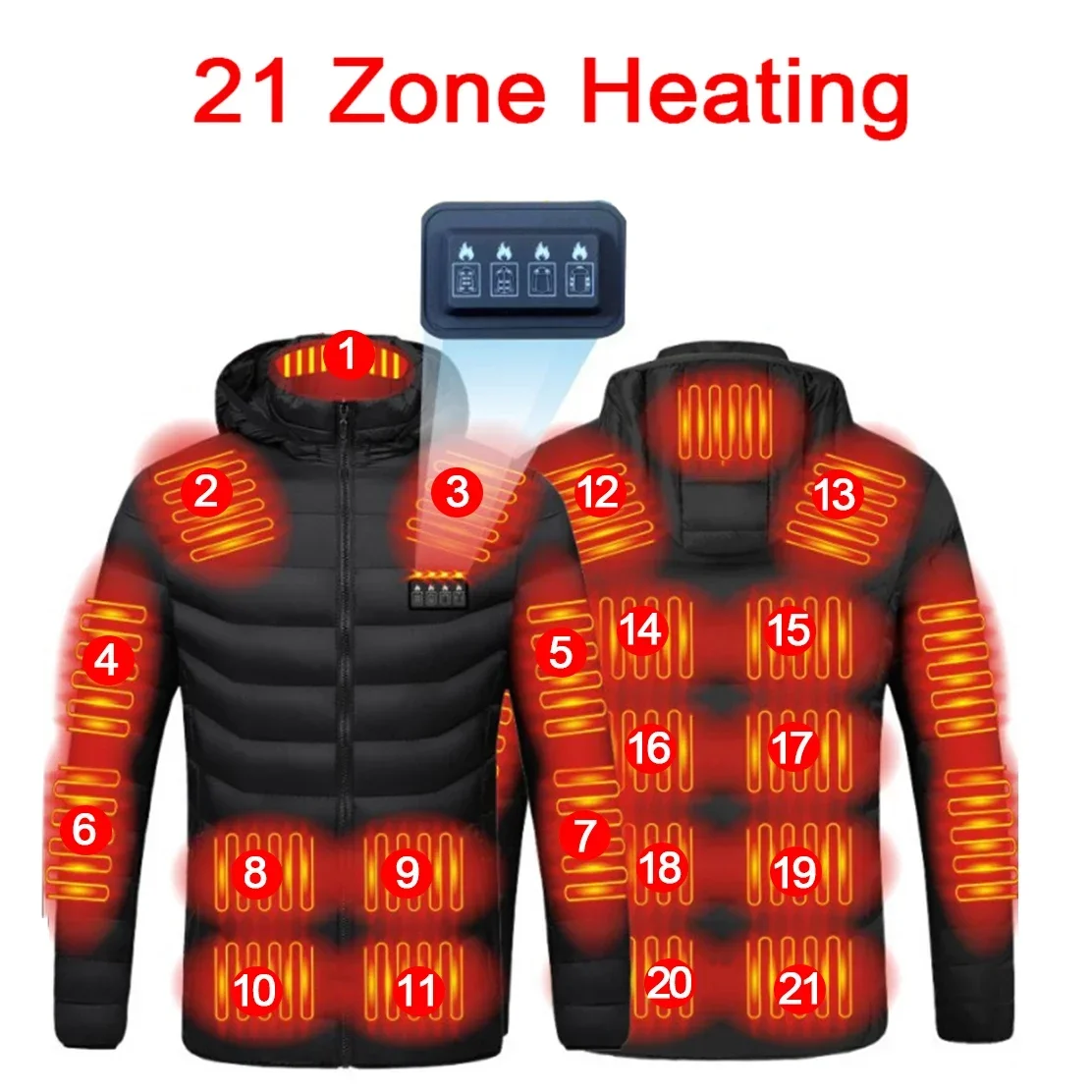 

Heated Jacket For Men Jacket 21 Areas Heated Winter Women Electric Usb Heater Tactical Jacket Man Thermal Vest Body Warmer Coat