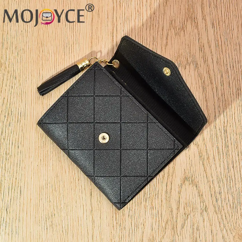Портативный Женский маленький кошелек из искусственной кожи модный клетчатый