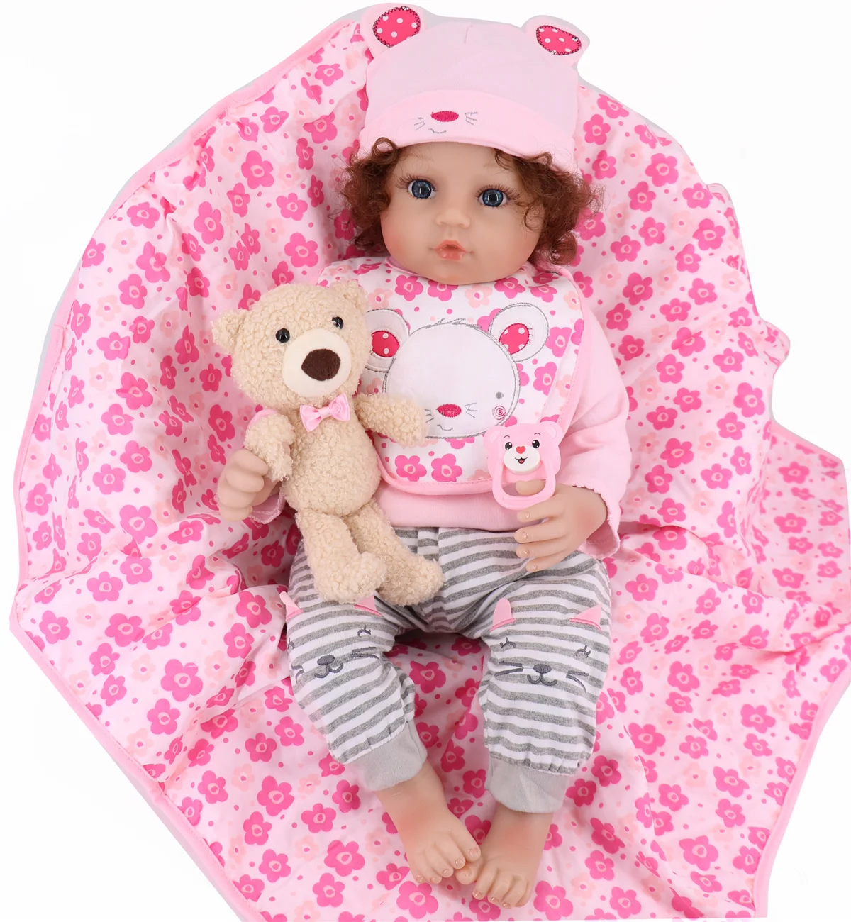 

Силиконовая кукла новорожденный, Реалистичная детская мягкая кукла принцессы, малыш-Премиум, 22 дюйма, 55 см, подарок для девочек на ночь