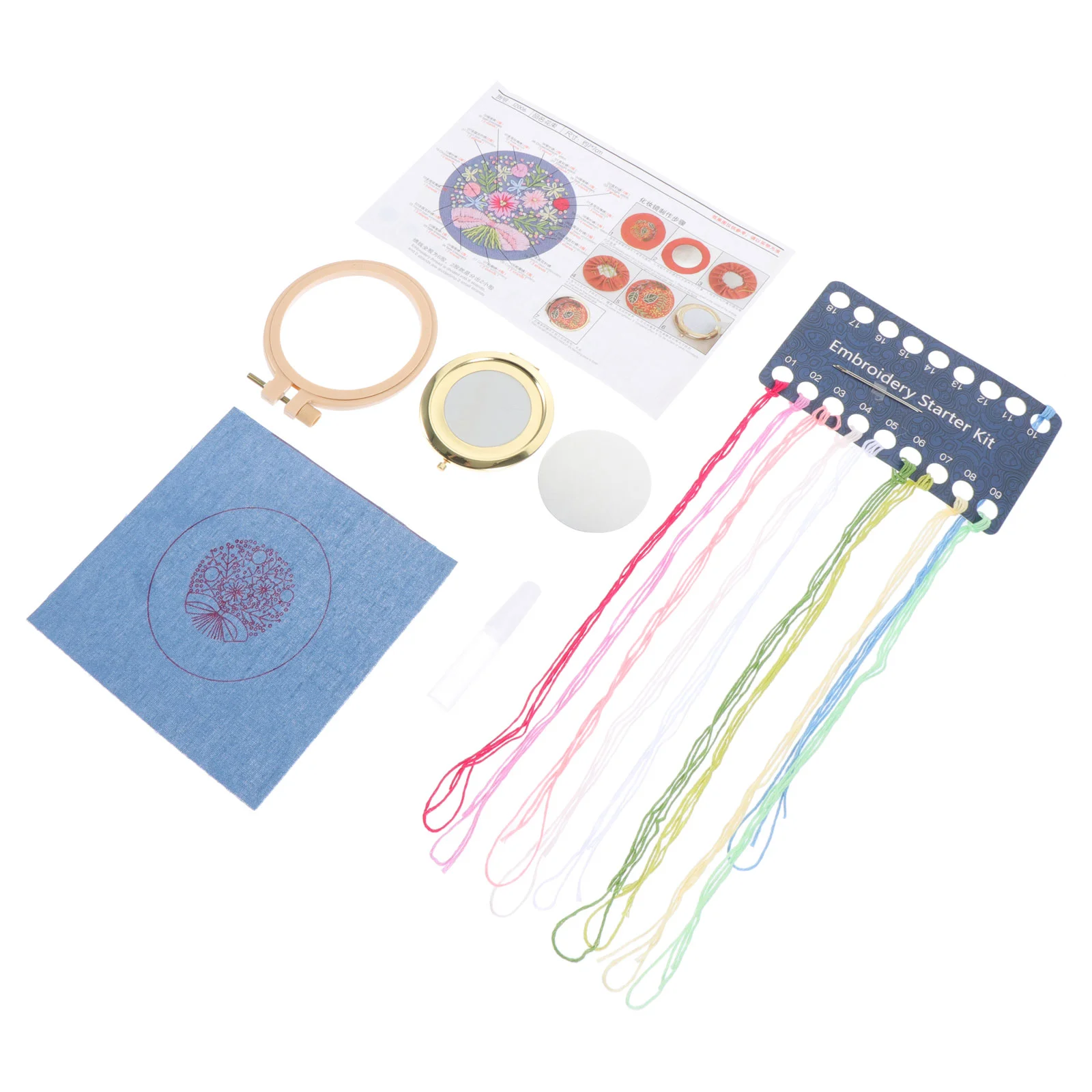 

Mirror Makeup Pocket Compact Side Travel Foldable Magnifying Double Size Handbag Use Chic Female Purse Magnification Embroidery