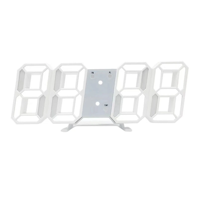

Digital 3D LED Wall/Desk Clock Alarm Big Digits Auto Brightness USB Temperature