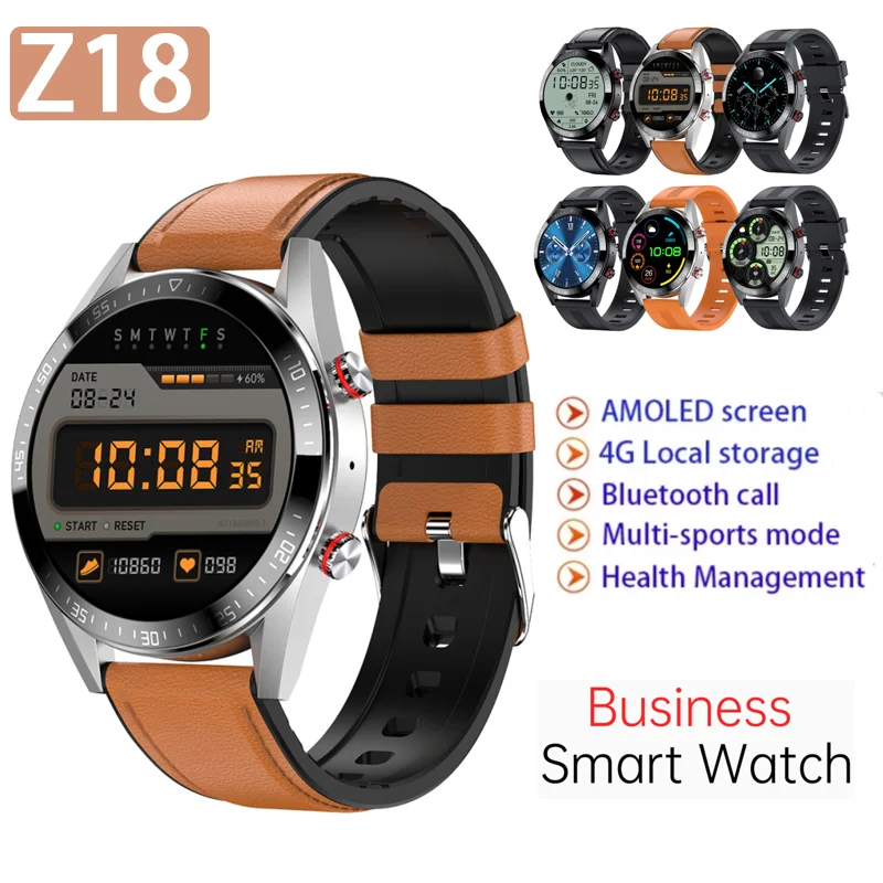 

Business Smart Watch Men BT Call 1.39 Amoled 454x454 Heart Rate 4G Local Sport Men Women Always Display Time Z18 Smartwatch