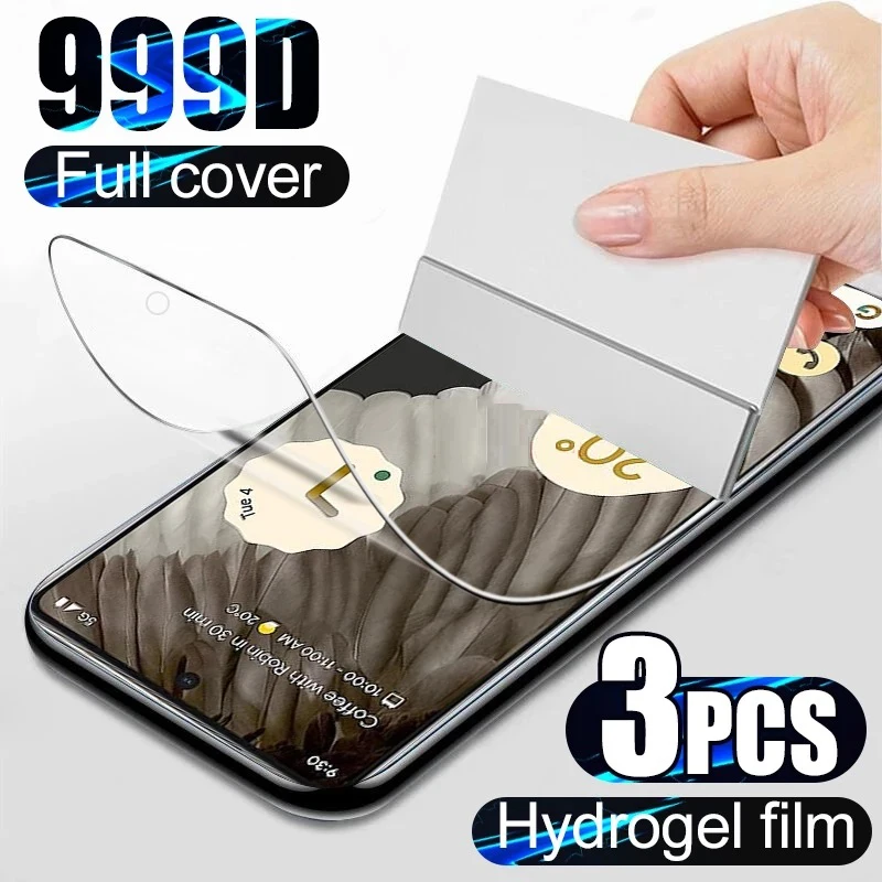 

3PCS Hydrogel Film Screen Protector For Google Pixel 7 6 Pro 6a 5 4 3 XL 4a 3a 4XL 3XL 3aXL Full Cover Protective Film Not Glass