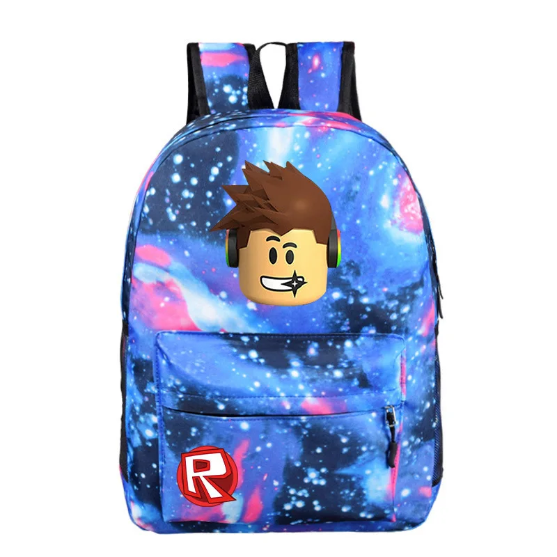 

Roblox Blue Starry Kids Backpack School Bags for Boys with Anime Backpack for Teenager Kids School