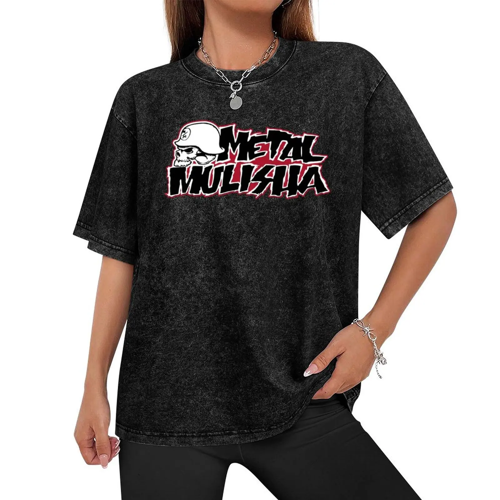 Металлическая футболка Mulisha винтажная с рисунком одежда на день Святого