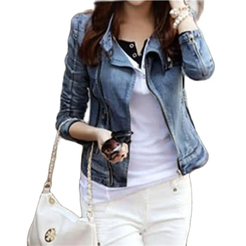 Новые модные джинсовые куртки со звездами женские укороченные верхние одежды в