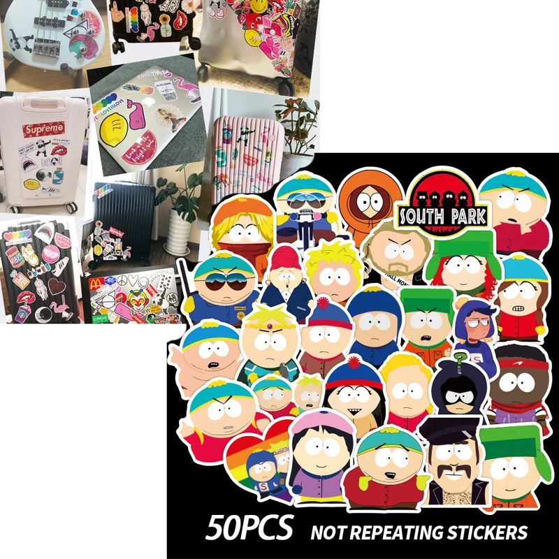 

50Pcs South Park Anime Cartoon Graffiti Stickers Suitcase Luggage Guitar Car Stickers Waterproof Water Cup Notebook Stickers