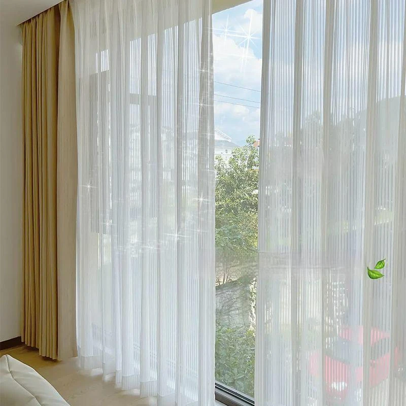 

Мягкие белые прозрачные Занавески Из вуали для гостиной, постельное белье для окна, однотонные фантазийные вертикальные фоновые декоративные толстые занавески