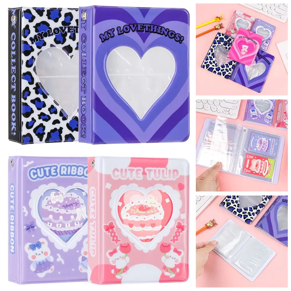 

Kawaii Cute Hollowed Heart Cards Collection Photocard Holder Photo Album Picture Storage Case For Polaroid Cards