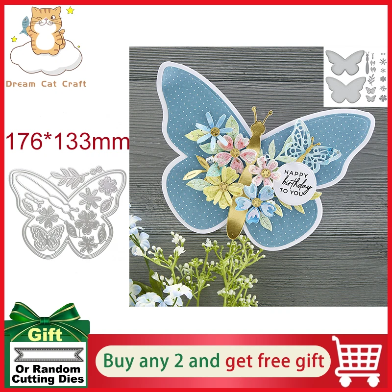 

Новые штампы Dreamcat, 3D цветок, бабочка, вырезанные штампы, тиснение, трафареты, шаблоны, форма, «сделай сам», бумага, искусство, книга для книг