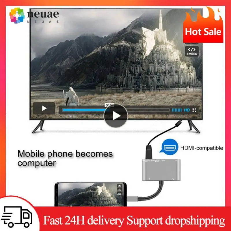 

Vga Pd Adapter Expansion Dock Usb-c To 4k HDMI-compatible Usb Splitter Type-c Hub 5 IN 1 Docking Station 4K 30Hz