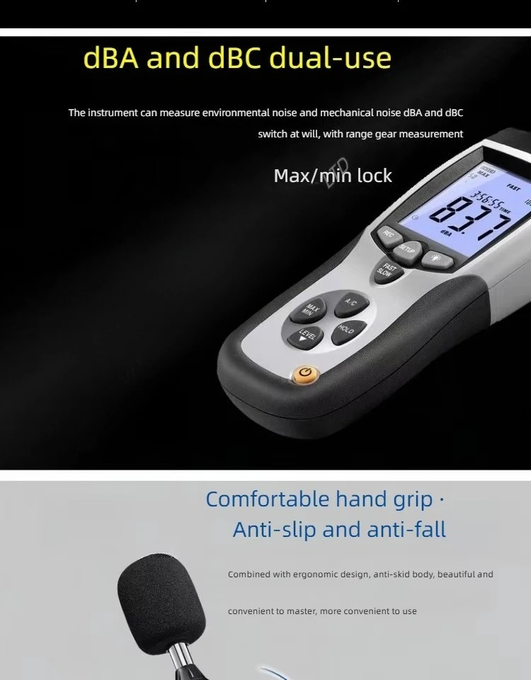 Фото Измеритель уровня шума DT-8852 — высокоточный измеритель децибел с USB-передачей данных и хранилищем данных 32700 №1
