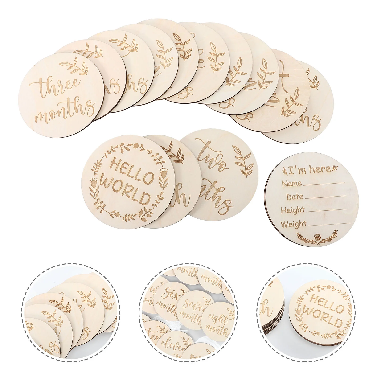 

1 Set Hundred Day Banquet Milestone Cards Monthly Photo Cards Infant Growth Cards