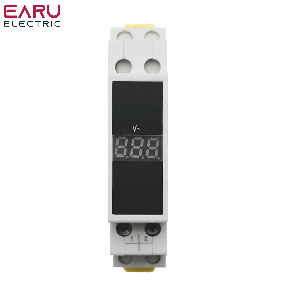 

Din Rail Mount Single Phase AC 80-500V Mini Modular Volt Voltage Meter Voltmeter Gauge Indicator LED Digital Display