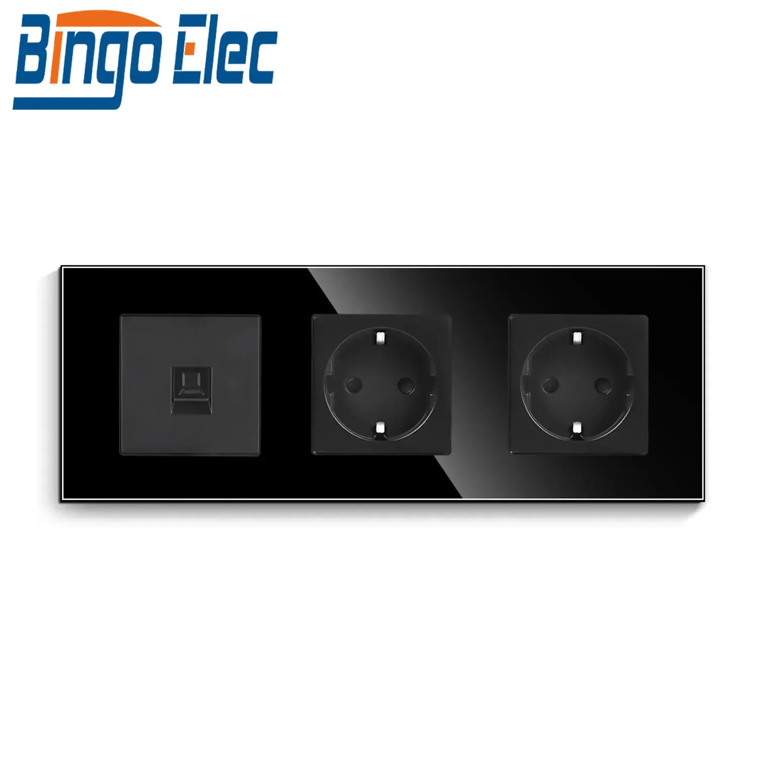 

Набор розеток Bingoelec стандарта ЕС мощностью 65 Вт — розетка Schuko TV/PC + зарядное устройство USB/type-c 20 Вт, рамка из закаленного стекла (110–240 В)