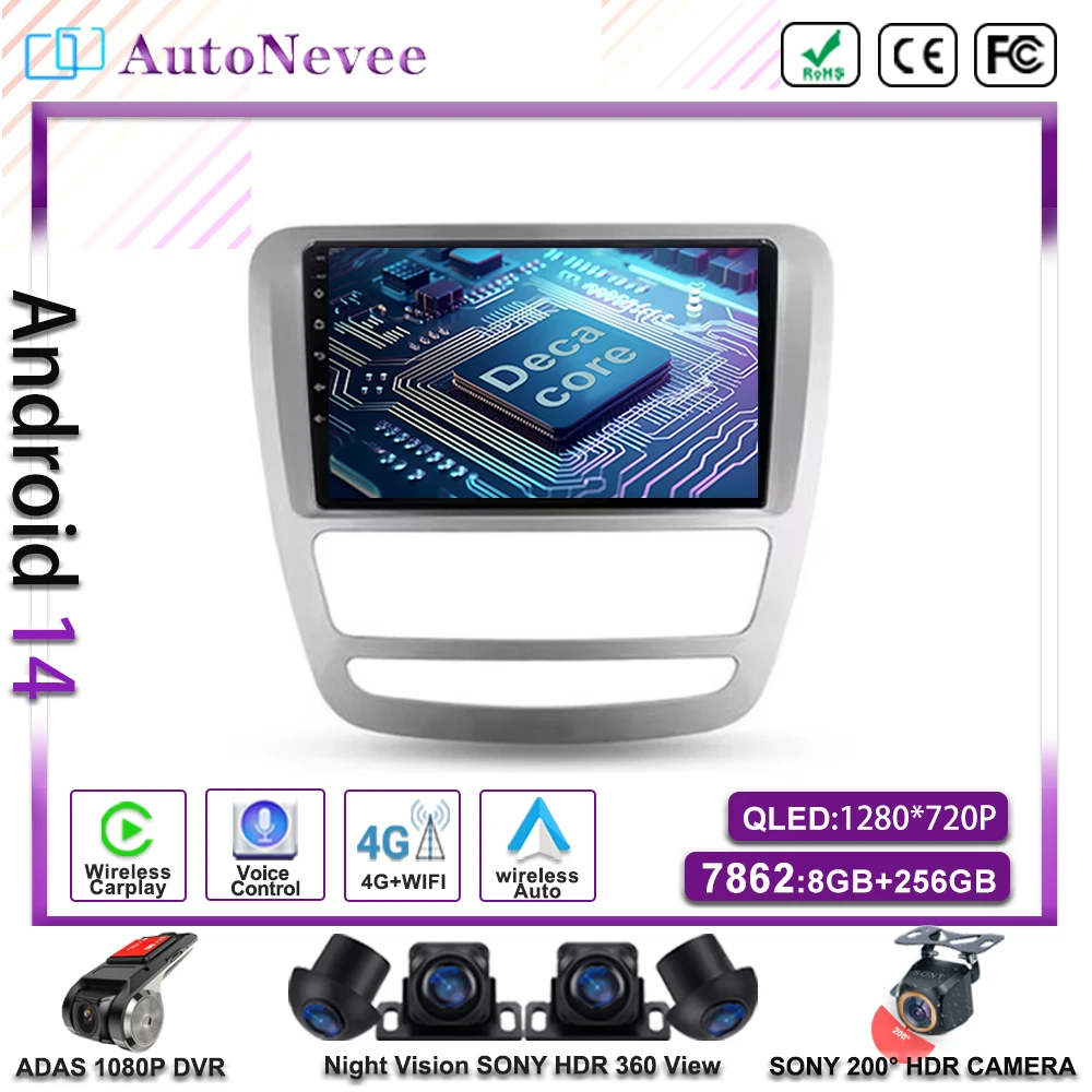 Android 14 для JAC T6 1 2015-2021 Экран Стерео Автомобильный Радио Мультимедийный Плеер